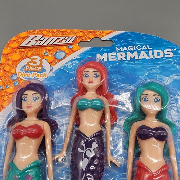 Banzai Magical Mermaids 3 Piece Dive Pack Water Toy Set - New Sealed - Picture 4 of 5